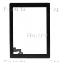 Тачскрин в сборе с кнопкой и скотчем на iPad 2 черный оригинал
